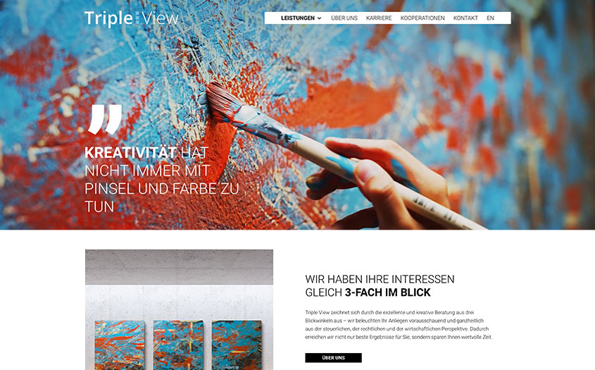 Designtanke - Webagentur Köln - Referenzen Webdesign - Triple View GmbH Rechtsanwalts- und Steuerberatungsgesellschaft