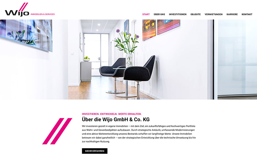 Designtanke - Webagentur Köln - Referenzen Webdesign - Wijo Immobilien & Services