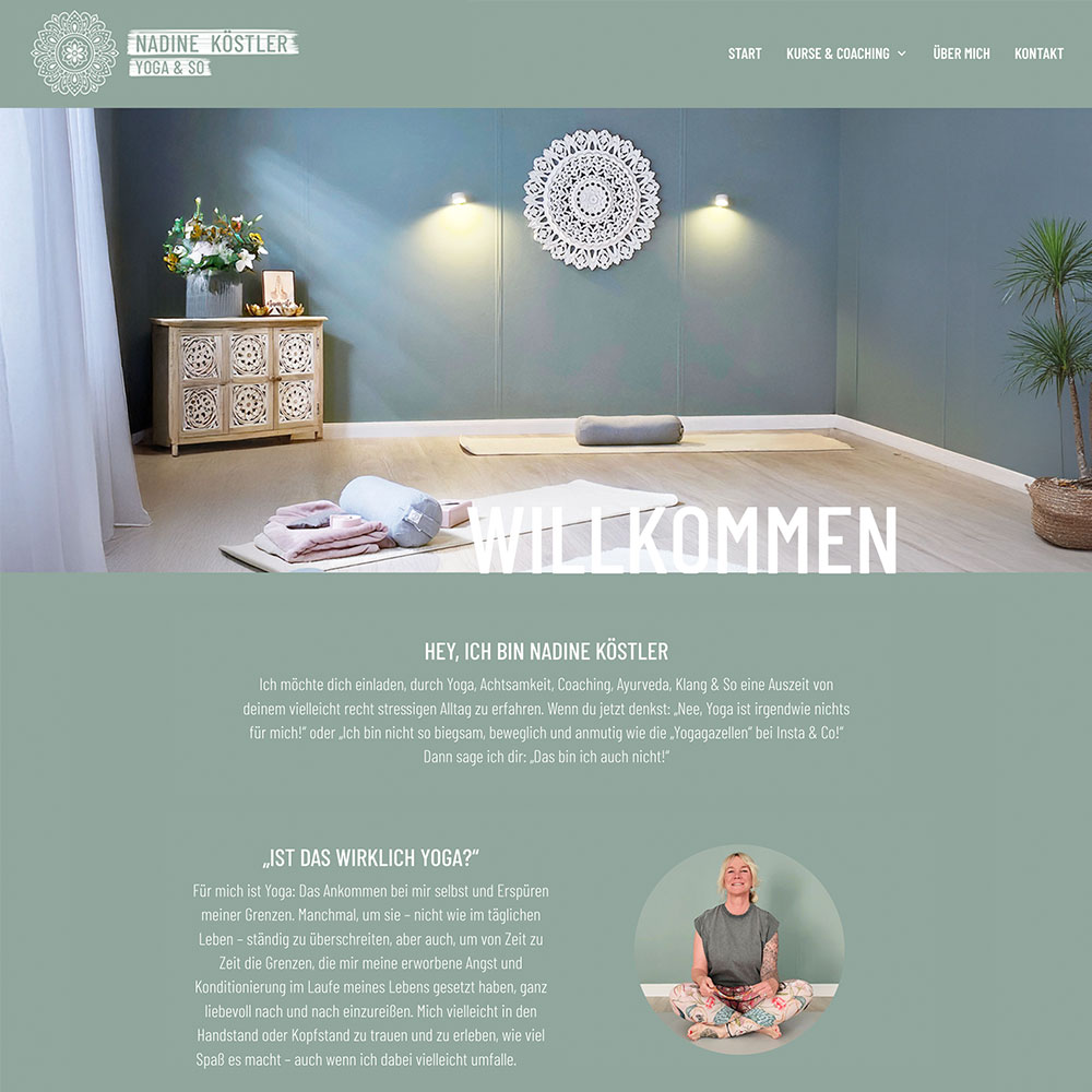 Designtanke Websites Köln | Referenzen | Website OnePager | Nadine Köstler Yoga & So Designtanke Websites Köln | Referenzen | Website OnePager | Nadine Köstler Yoga & So