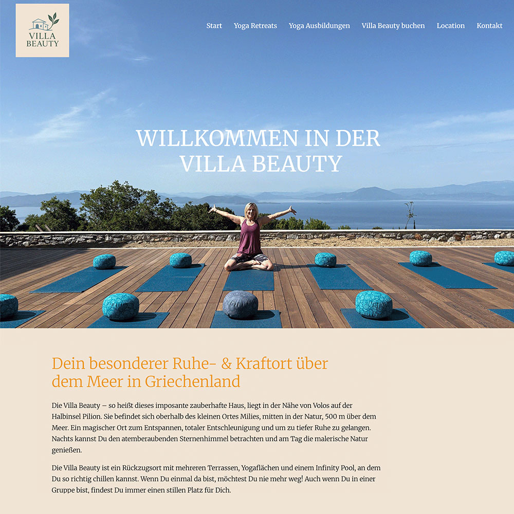 Designtanke Websites Köln | Referenzen | Website OnePager | Villa Beauty Griechenland Designtanke Websites Köln | Referenzen | Website OnePager | Villa Beauty Griechenland