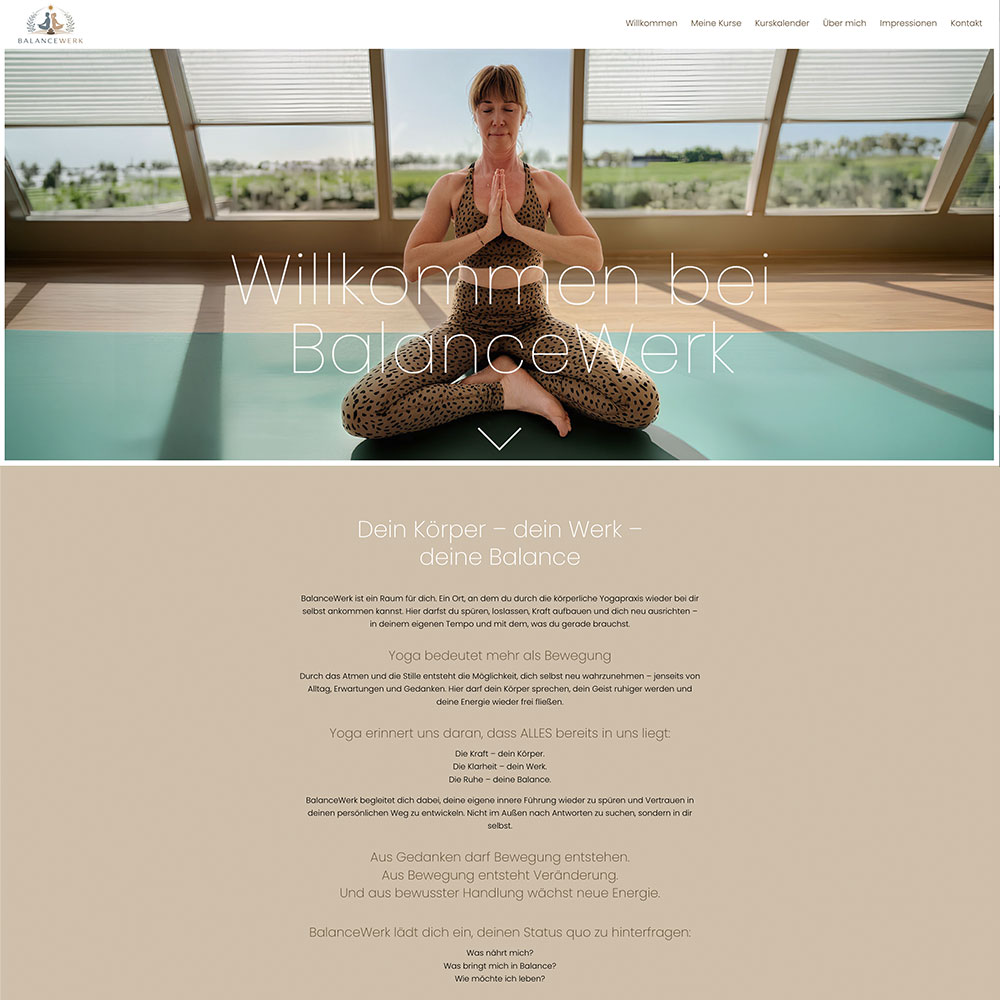 Designtanke Websites Köln | Referenzen | Balancewerk Yoga Maike Weber