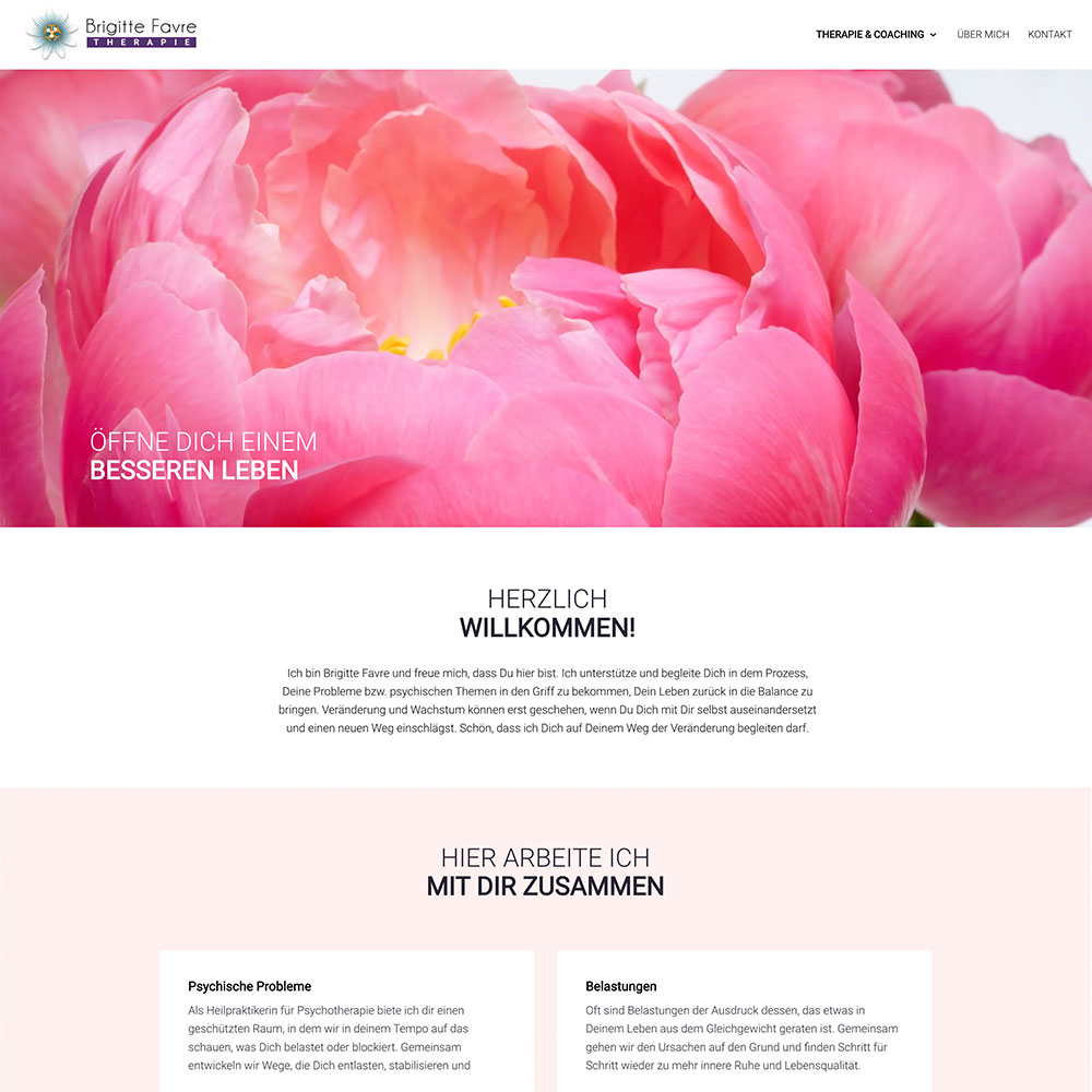 Designtanke Websites Köln | Referenzen | Coaching | Brigitte Favre Therapie